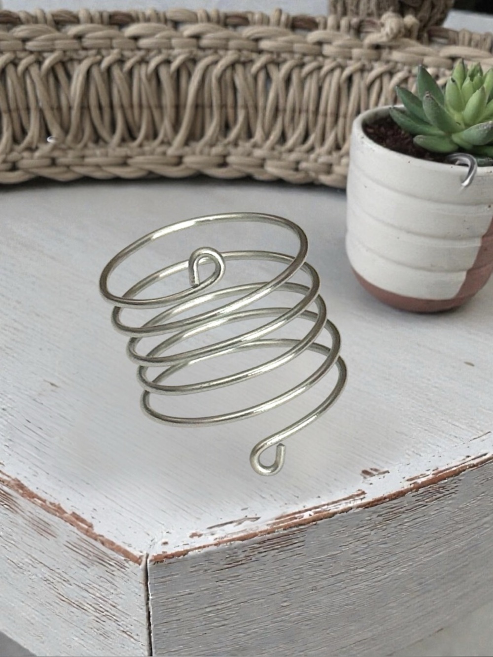 5 For $25💫Silver Coiled Thin Wire Ring